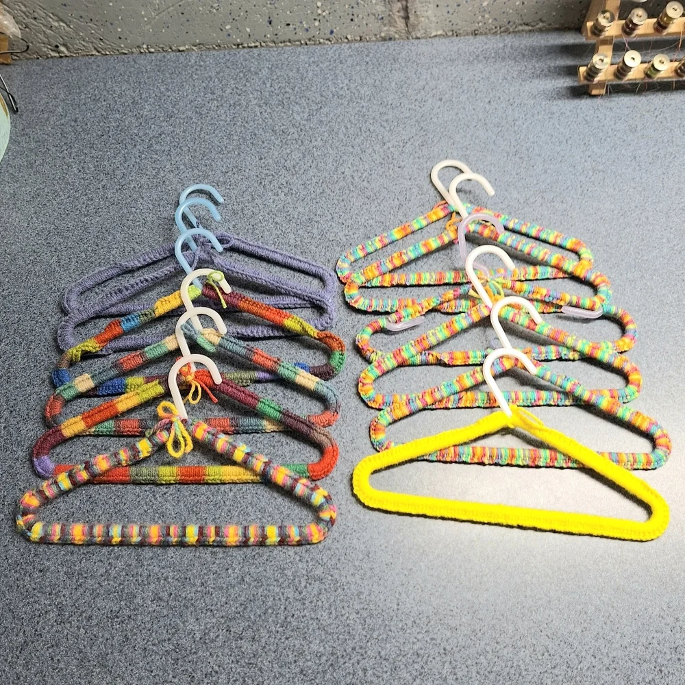 Handmade, Knitted Children's Hanger Bundle Of 12